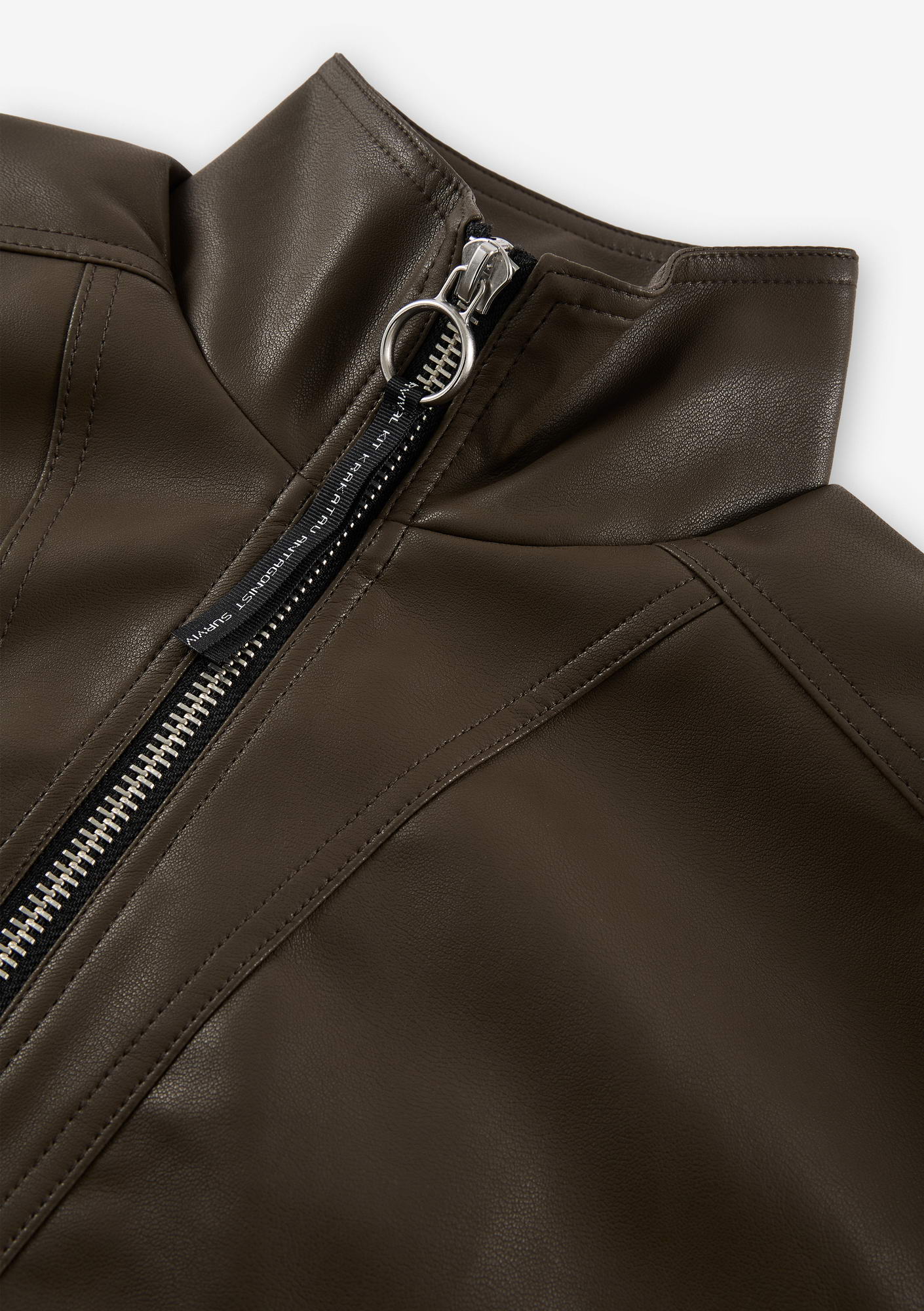 RUANG Faux Leather Bomber Jacket Qw519 - Image 10