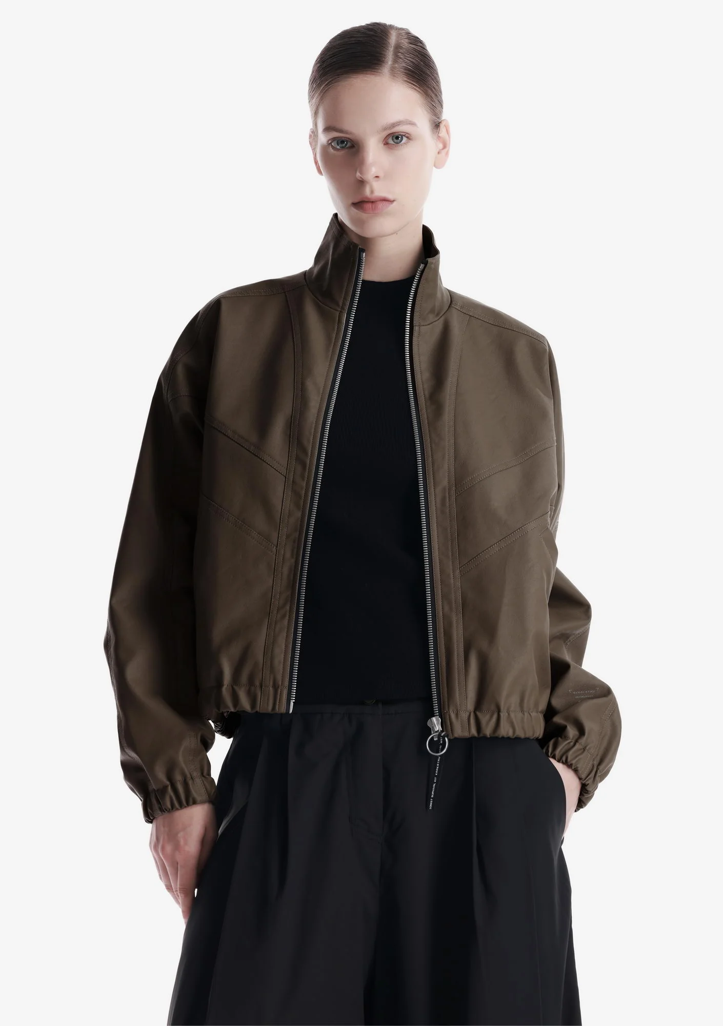 RUANG Faux Leather Bomber Jacket Qw519 - Image 6
