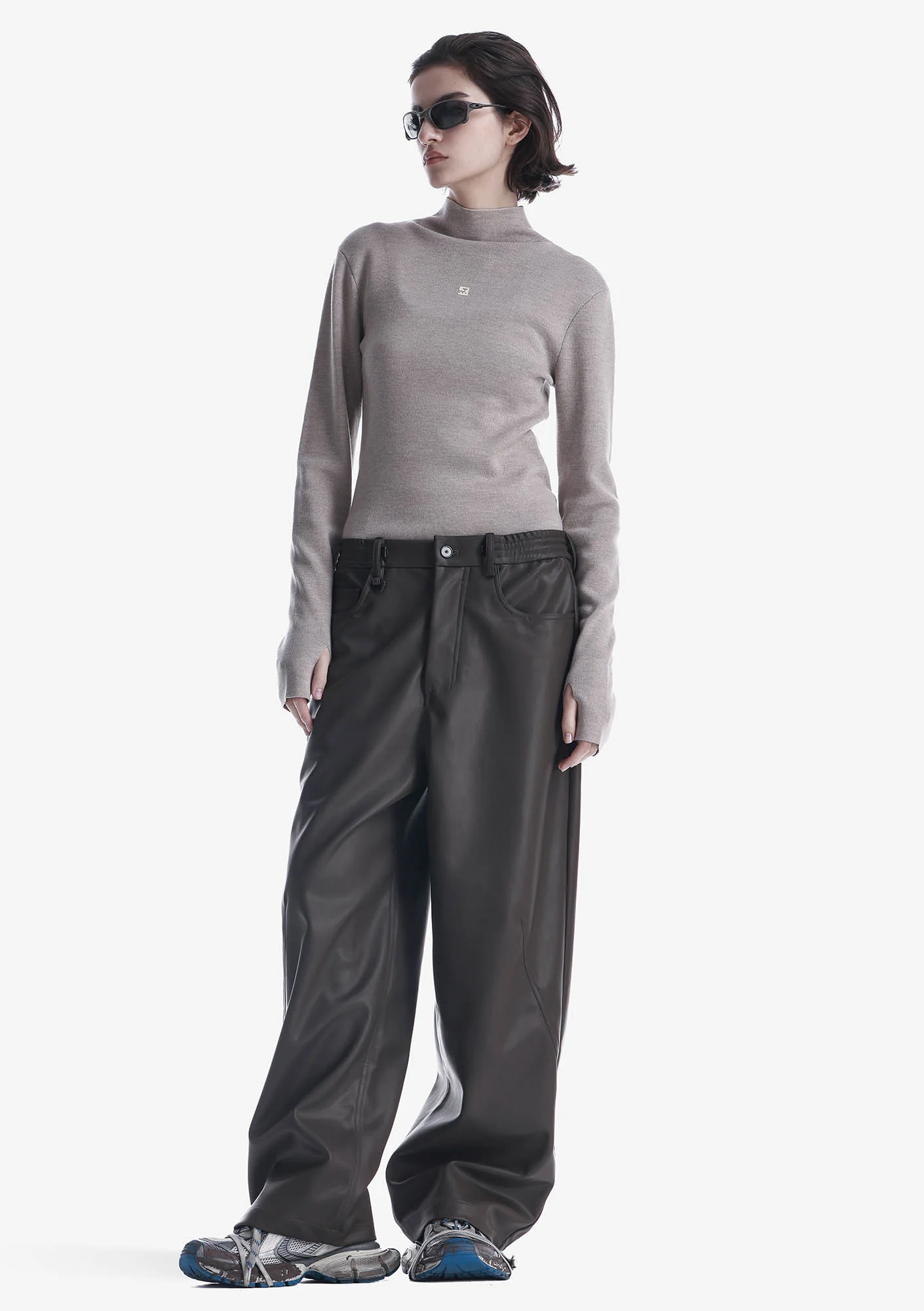 VANT Faux Leather Wide Pants Rw222 - Image 14
