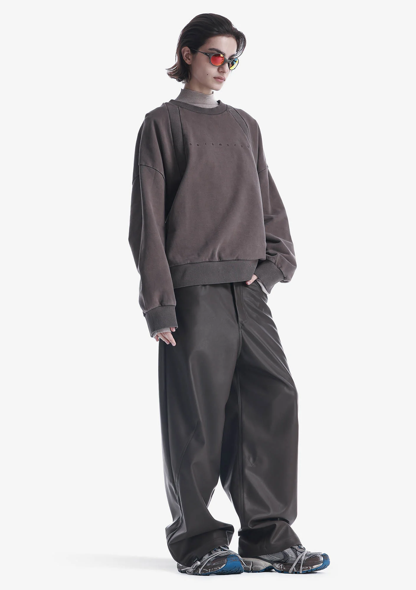 VANT Faux Leather Wide Pants Rw222 - Image 18